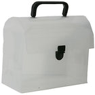 JAM Paper Plastic Lunchbox - 6" x 9" x 4" - Clear Grid -Clear grid portfolio art case