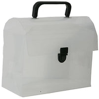 JAM Paper Plastic Lunchbox - 6" x 9" x 4" - Clear Grid -Clear grid portfolio art case