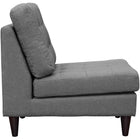Modway Empress Upholstered Fabric Lounge Chair - Grey-Black Stained Rubberwood Legs
