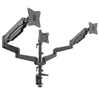 ShoppingAll Adjustable Triple Gas Spring Monitor Mount Desk Stand for 15"-32" Monitors - Black-Hold three 15"-32" monitors, each arm holds up to 17.6lb/8kg monitor with 75mm x75mm or 100mm x 100mm VESA mounting holes