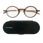 ThinOptics FrontPage Collection Glasses with Milano Black Case - 2.5 - Brown-Product includes the ThinOptics Reading Glasses & the Universal Pod case featuring non-residue adhesive to stick onto your phone/case or any other hard & flat surface