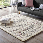 Modway Skadi Rainbow Diamond Shag Area Rug - 8 ft W x 10 ft L - Multicolor-Grooved Rubber Grip Bottom