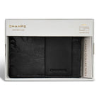 Champs Camo Leather Center Wing Wallet - Black-Easy access ID window