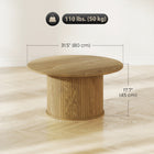 HOMCOM 31.5" Round Coffee Table for Living Room - Oak-31.5" diameter top, great for various living room activities