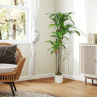 HOMCOM 5' Artificial Dracaena Tree - Green-Material: PEVA, Plastic, Cement, PP 