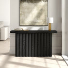 Hudson&Canal Olie 55" Wide Rectangular Fluted Console Table - Black Grain-Wide fluted pedestal base in a Black Grain finish