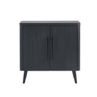 Manhattan Comfort Jodie 31.1" Mid-Century Modern Accent Cabinet - Charcoal Grey-Mid-Century Modern Accent Cabinet Perfect for Home Office, Kids Room, Living Room and Bedroom
