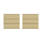 Manhattan Comfort Molly 26" Modern Nightstand 2-Piece Set - Natural Oak-Modern Nightstand for Bedroom and Living Room Use. Set of 2