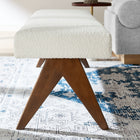 Modway Lyra 63" Boucle Upholstered Bench - Ivory/Boucle-Non-Marking Feet