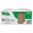 Cascades PRO Perform Briopack Roll Paper Towel - 1-Ply - 205' - Brown - 12 Pack-Smaller roll combining value and affordability