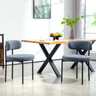 HOMCOM Dining Chairs with Steel Legs for Kitchen - Grey - Set of 2-Soft padded seats deliver exceptional comfort