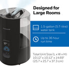 HoneyWell Dual Comfort Cool Mist + Warm Steam Humidifier-3 mist output settings to adjust moisture output 