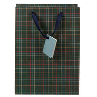 General Supply Goods + Co Large Gift Bag - Green Plaid-Double handle design for easy carrying