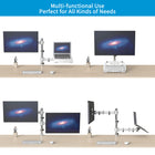 ShoppingAll Adjustable Dual Monitor & Laptop Mount Stand with 2 Swing Arms for Monitors up to 32" - White-5