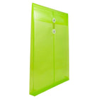 JAM Paper Plastic Envelopes - Button and String Tie Closure - Legal Open End - 9.75" W x 14.5" H - Lime Green - 12 Pack-Lime Green