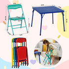 Homy Casa Colourful Kid's 5-Piece Table & Chairs Set-Steel Frame Durability - Reinforced steel legs offer strong support and long-lasting use in busy learning spaces.