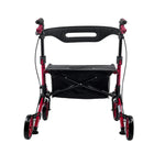 Journey Breeze Rollator Mobility Walker - Red-Adjustable backrest allows for more personalized seated comfort