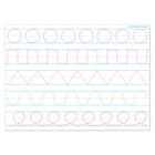Ashley Productions Smart Poly PosterMat Pals Space Savers - 13" x 9-1/2" - Prewriting Tracing - Pack 10-Use with dry erase or water based markers and washable crayons. Write-on/wipe-off surface.