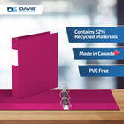 Davis Group Premium Economy Binder - D Ring - 1.5" - Pink - 6 Pack-Ideal for Conferences, Reference, Colleges & Universities