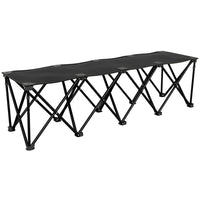 Outsunny Portable 4-Seater Folding Team Sports Sideline Bench-Seats four people, unfolds and ready for use instantly