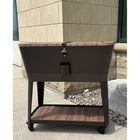 Permasteel 80 Quart Tapered Patio Cooler - Wood Grain/Brown Trim-Two Handles for Easy Movement