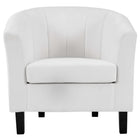Modway Prospect Channel Tufted Performance Velvet Armchair - White-Dense Foam Padded Seat