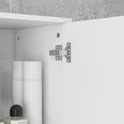 Kleankin Bathroom Storage Cabinet with Toilet Paper Holder - High Gloss White-Materials: Particle Board