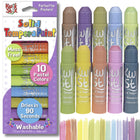 Kwik Stix Solid Tempera Paint - Pastel Tones - 10/Pack - 2 Pack-WASHABLE PAINT: Don't stress about a mess, as this tempera paint easily washes off. No cups, brushes, smocks or water cups needed!