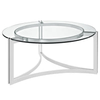 Modway Signet Stainless Steel Coffee Table - Silver-Modern Coffee Table