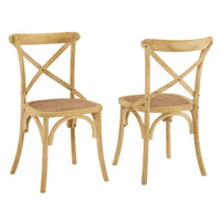 Modway Gear Dining Side Chair - Natural - 2 Pack-Tapered legs