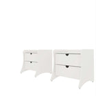 Manhattan Comfort Coney 19.68" Mid-Century Modern Nightstand 2-Piece Set - White-11 Lb. Capacity per Drawer