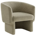Modway Muse Boucle Fabric Barrel Accent Chair - Cork-Dense Foam Padding