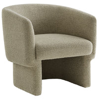 Modway Muse Boucle Fabric Barrel Accent Chair - Cork-Dense Foam Padding