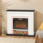 HOMCOM 41" Electric Fireplace with Mantel and Adjustable 3D Flame Effect -  1400 W - Black and White-Includes a thermal cut-off device to automatically prevent any overheating issues