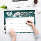 Cambridge 2027 Desk Pad - 17" H x 22" W - Teal Garden - Bilingual-7