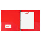 JAM Paper Plastic 0.5" 3-Ring Binder - Red-Quantity: Sold Individually | Made to be long lasting and resist tearing or bending, easy to clean.