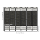 HOMCOM 6 Panel Wave Fiber Freestanding Room Divider for Home Office - Black-Folding design allows you to create a new look and save space when not in use
