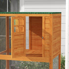 PawHut 36" L Outdoor Cat House Catio with Wheels and Asphalt Roof - Orange-Constructed of solid fir wood and wire mesh for stability 