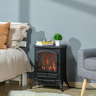 HOMCOM Electric Fireplace with Flame Effect - Black-12 lbs.(5.4 kg.) lightweight design makes it easy to move 
