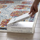 Modway Entourage Kensie Distressed Floral Moroccan Trellis Area Rug - 5 ft W x 8 ft L - Ivory Blue Red Orange Yellow-100% Frise Polypropylene