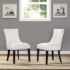Modway Marquis Faux Leather Dining Chair - White - 2 Pack-Dense Foam Padding for Comfort