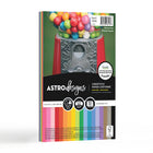 Astrodesigns 65lb Cover Paper - 4.5" W x 6.5" H - Creative Collection - 18-Colour - 72 Pack-You will receive 4 sheets each of Lime Green, Gamma Green, Celestial Blue, Periwinkle, Colonial Blue, Lilac, Wisteria (Violet), Bubble Gum, Re-Entry Red, Cosmic Orange, Orbit Orange, Yellow Orange, Solar Yellow, Pulsar Pink, Plasma Pink, Grocer Kraft, Concrete and Eclipse Black.