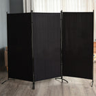 HOMCOM 3 Panel Double Hinged Freestanding Room Divider for Home Office - Black-Powder-coated metal frame for solidness
