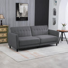 HOMCOM Modern Convertible Sofa Bed - Charcoal Grey-Click-clack design enables the sofa to transform into a bed quickly and easily