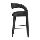 Modway Pinnacle Vegan Leather Bar Stool - Black Black - Set of 2-Weight Capacity: 330 lb