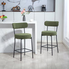 HOMCOM 27" Counter Height Modern Bar Stools - Green - 2 Pack-Curved backrest and wide, thick seat offer all-around comfort and support
