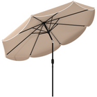Outsunny Round Market Patio Umbrella with Valance - 9' x 9' - Khaki-Enjoy ample shade under the 104.3 in canopy with a chic 5.9 in ruffle