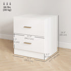 HOMCOM Bedside Table with 2 Drawers - White-The structure of the particleboard is durable