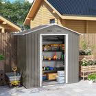 Outsunny Metal Outdoor Storage Garden Shed - 6.5' x 3.5' - Grey-Steel tile roof and walls, rust-resistant and rain-proof 