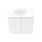 Modway Bryn 30" Wall-Mount Bathroom Vanity - White-Soft-Close Doors